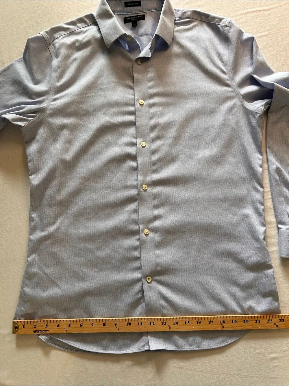 Banana Republic Grant Fit Non-Iron Light Blue Dress Shirt XL